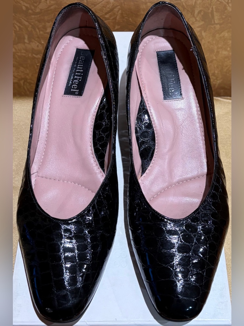 Women’s Black Leather Pumps, Size 39